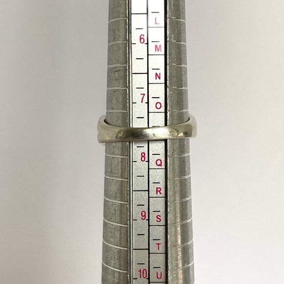 Sterling Silver 925 Oval Blue Topaz & Marcasite Floral Split Shank Ring Sz 7.5 - Picture 9 of 16